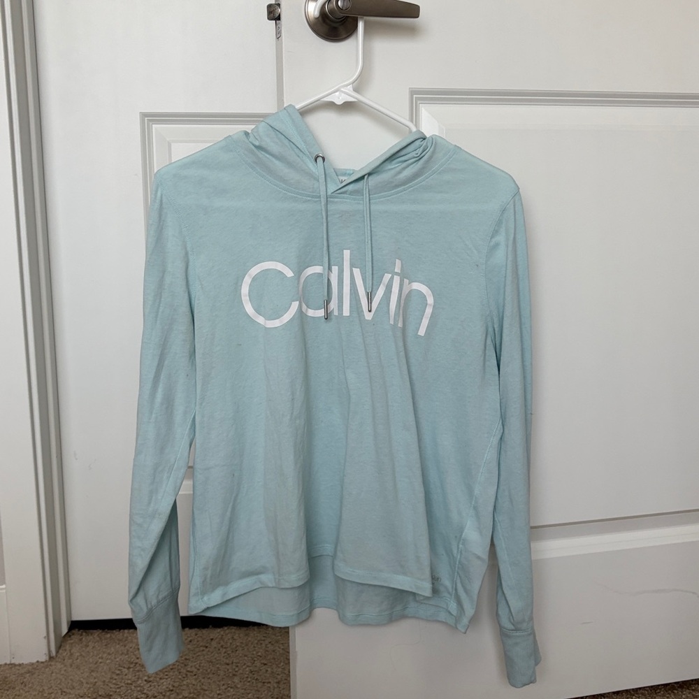Calvin Klein Cropped Sky Blue Hoodie